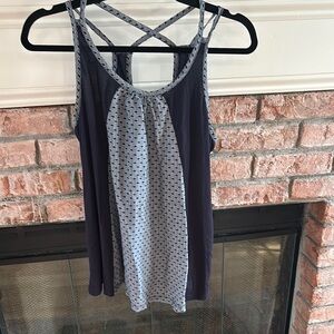 CAbi Blue and White Tank Top sz S